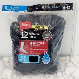 Mens Hanes 12 Pairs Crew Socks